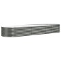 Gray powder coated steel flower bed planter 296x80x36 cm by vidaXL, Pots and planters - Ref: Foro24-318924, Price: 70,98 €, D...