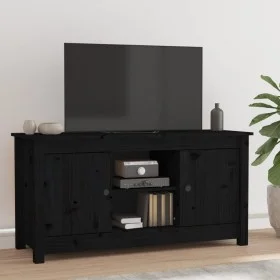 TV-Ständer aus massivem Kiefernholz schwarz 103x36,5x52 cm von vidaXL, TV-Möbel - Ref: Foro24-814588, Preis: 108,32 €, Rabatt: %