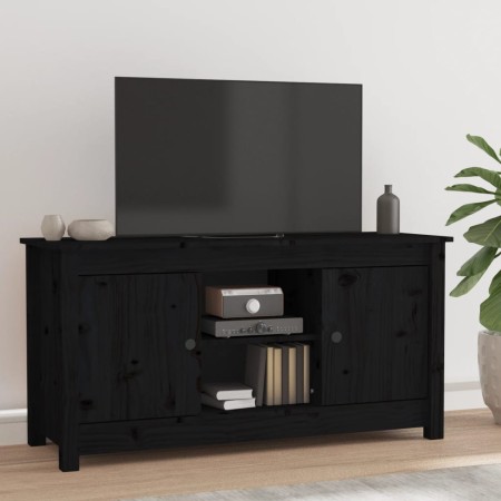 TV-Ständer aus massivem Kiefernholz schwarz 103x36,5x52 cm von vidaXL, TV-Möbel - Ref: Foro24-814588, Preis: 109,77 €, Rabatt: %