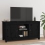 TV-Ständer aus massivem Kiefernholz schwarz 103x36,5x52 cm von vidaXL, TV-Möbel - Ref: Foro24-814588, Preis: 109,77 €, Rabatt: %