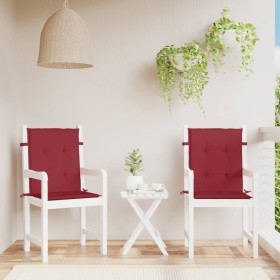 Cojín silla jardín respaldo bajo 2 uds tela Oxford rojo tinto en Cojines para sillas y sofás | Comprar online en Foro24