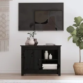 Mueble de TV de madera maciza de pino negro 70x36,5x52 cm de vidaXL, Muebles TV - Ref: Foro24-814583, Precio: 83,10 €, Descue...