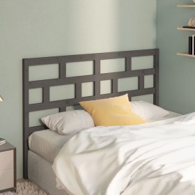 Cabecero de cama madera maciza de pino gris 141x4x100 cm de vidaXL, Cabeceros y pies de cama - Ref: Foro24-814191, Precio: 56...