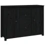 Sideboard aus massivem schwarzem Kiefernholz, 100 x 35 x 74 cm von vidaXL, Sideboards - Ref: Foro24-814568, Preis: 138,82 €, ...
