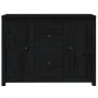 Sideboard aus massivem schwarzem Kiefernholz, 100 x 35 x 74 cm von vidaXL, Sideboards - Ref: Foro24-814568, Preis: 138,82 €, ...