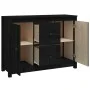 Sideboard aus massivem schwarzem Kiefernholz, 100 x 35 x 74 cm von vidaXL, Sideboards - Ref: Foro24-814568, Preis: 138,82 €, ...