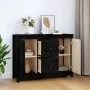Sideboard aus massivem schwarzem Kiefernholz, 100 x 35 x 74 cm von vidaXL, Sideboards - Ref: Foro24-814568, Preis: 138,82 €, ...