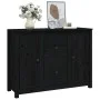 Sideboard aus massivem schwarzem Kiefernholz, 100 x 35 x 74 cm von vidaXL, Sideboards - Ref: Foro24-814568, Preis: 138,82 €, ...