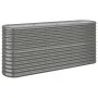 Gray powder coated steel flower bed planter 152x40x68 cm by vidaXL, Pots and planters - Ref: Foro24-318894, Price: 69,61 €, D...