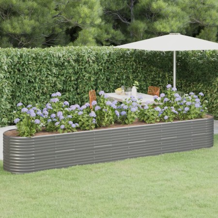 Gray powder coated steel flowerbed planter 440x80x68 cm by vidaXL, Pots and planters - Ref: Foro24-318969, Price: 111,10 €, D...