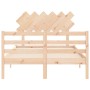 Bed frame with solid wood headboard 120x200 cm by vidaXL, Beds and slatted bases - Ref: Foro24-3195281, Price: 112,53 €, Disc...