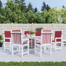 Cojín silla jardín respaldo bajo 6 uds tela Oxford rojo tinto Cojín silla jardín respaldo bajo 6 uds tela Oxford rojo tinto