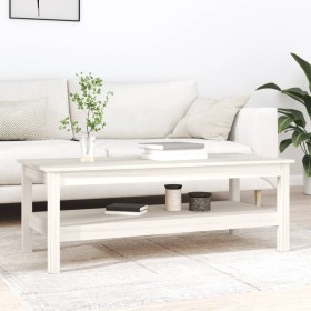 Mesa de centro de madera maciza de pino blanco 110x50x40 cm