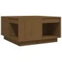 Mesa de centro madera maciza de pino marrón miel 60x61x32,5 cm de vidaXL, Mesas de centro - Ref: Foro24-814532, Precio: 58,78...