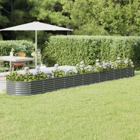 Gray powder coated steel flower bed planter 512x80x36 cm by vidaXL, Pots and planters - Ref: Foro24-318939, Price: 83,16 €, D...