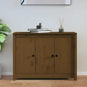 Solid pine wood sideboard in honey brown color, 100x35x74 cm by vidaXL, Sideboards - Ref: Foro24-814562, Price: 101,87 €, Dis...