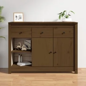 Solid pine wood sideboard in honey brown color, 100x35x74 cm by vidaXL, Sideboards - Ref: Foro24-814557, Price: 191,46 €, Dis...