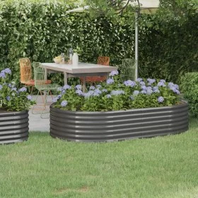Gray powder coated steel flower bed planter 175x100x36 cm by vidaXL, Pots and planters - Ref: Foro24-318989, Price: 50,41 €, ...