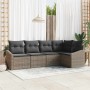Conjunto de sofá de jardín 5 pcs Gris Poliratán