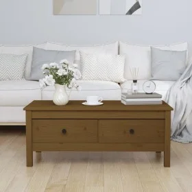 Solid pine honey brown coffee table 100x50x40 cm by vidaXL, Coffee table - Ref: Foro24-814607, Price: 106,42 €, Discount: %