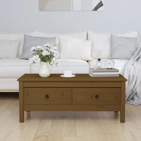 Solid pine honey brown coffee table 100x50x40 cm by vidaXL, Coffee table - Ref: Foro24-814607, Price: 106,42 €, Discount: %