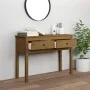Honey brown solid pine wood console table 100x35x75 cm by vidaXL, Side tables - Ref: Foro24-814617, Price: 70,72 €, Discount: %