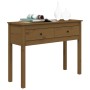 Honey brown solid pine wood console table 100x35x75 cm by vidaXL, Side tables - Ref: Foro24-814617, Price: 71,41 €, Discount: %
