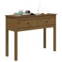 Honey brown solid pine wood console table 100x35x75 cm by vidaXL, Side tables - Ref: Foro24-814617, Price: 70,72 €, Discount: %