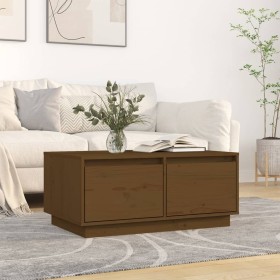Massiver Couchtisch aus honigbraunem Kiefernholz, 80 x 50 x 35 cm von vidaXL, Couchtisch - Ref: Foro24-814442, Preis: 76,56 €...