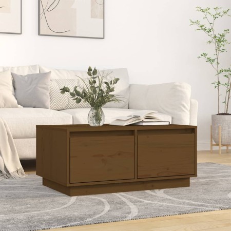 Massiver Couchtisch aus honigbraunem Kiefernholz, 80 x 50 x 35 cm von vidaXL, Couchtisch - Ref: Foro24-814442, Preis: 76,56 €...
