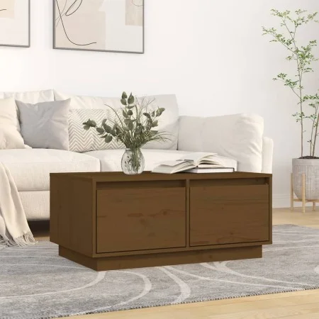 Solid honey brown pine wood coffee table 80x50x35 cm by vidaXL, Coffee table - Ref: Foro24-814442, Price: 76,56 €, Discount: %