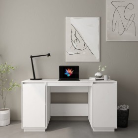 Solid white pine wood desk 140x50x75 cm by vidaXL, Desks - Ref: Foro24-814325, Price: 161,35 €, Discount: %
