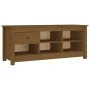 Solid pine wood shoe cabinet in honey brown color, 110x38x45.5cm by vidaXL, Shoe racks and shoe organizers - Ref: Foro24-8145...
