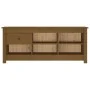 Solid pine wood shoe cabinet in honey brown color, 110x38x45.5cm by vidaXL, Shoe racks and shoe organizers - Ref: Foro24-8145...