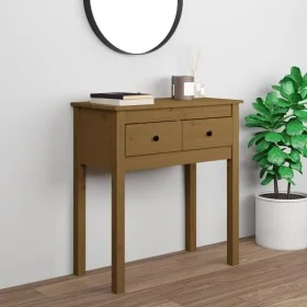 Honey brown solid pine wood console table 70x35x75 cm by vidaXL, Side tables - Ref: Foro24-814612, Price: 87,30 €, Discount: %