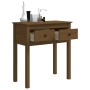 Honey brown solid pine wood console table 70x35x75 cm by vidaXL, Side tables - Ref: Foro24-814612, Price: 88,63 €, Discount: %