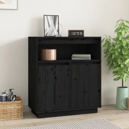 Solid black pine wood sideboard 70x34x80 cm by vidaXL, Sideboards - Ref: Foro24-814388, Price: 77,92 €, Discount: %