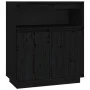 Solid black pine wood sideboard 70x34x80 cm by vidaXL, Sideboards - Ref: Foro24-814388, Price: 77,92 €, Discount: %