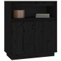 Solid black pine wood sideboard 70x34x80 cm by vidaXL, Sideboards - Ref: Foro24-814388, Price: 77,92 €, Discount: %