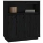 Solid black pine wood sideboard 70x34x80 cm by vidaXL, Sideboards - Ref: Foro24-814388, Price: 77,92 €, Discount: %