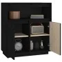 Sideboard aus massivem schwarzem Kiefernholz, 70 x 34 x 80 cm von vidaXL, Sideboards - Ref: Foro24-814388, Preis: 77,92 €, Ra...