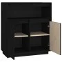 Sideboard aus massivem schwarzem Kiefernholz, 70 x 34 x 80 cm von vidaXL, Sideboards - Ref: Foro24-814388, Preis: 77,92 €, Ra...