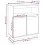 Solid black pine wood sideboard 70x34x80 cm by vidaXL, Sideboards - Ref: Foro24-814388, Price: 77,92 €, Discount: %