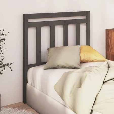 Solid gray pine wood bed headboard 81x4x100 cm by vidaXL, Headboards and footboards - Ref: Foro24-814071, Price: 32,67 €, Dis...