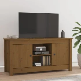 TV cabinet solid honey brown pine wood 103x36.5x52 cm by vidaXL, TV Furniture - Ref: Foro24-814587, Price: 78,32 €, Discount: %