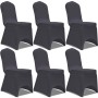 Funda de silla elástica 6 unidades gris antracita