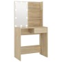 Tocador con LED color roble Sonoma 74,5x40x141 cm de vidaXL, Tocadores de baño - Ref: Foro24-808804, Precio: 86,22 €, Descuen...