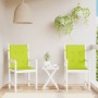 Cojín silla jardín respaldo bajo 2 uds tela Oxford verde claro