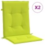 Cojín silla jardín respaldo bajo 2 uds tela Oxford verde claro