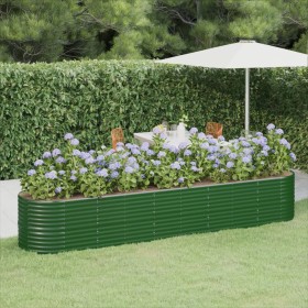 Green powder coated steel flower bed planter 368x80x68 cm by vidaXL, Pots and planters - Ref: Foro24-318963, Price: 114,31 €,...
